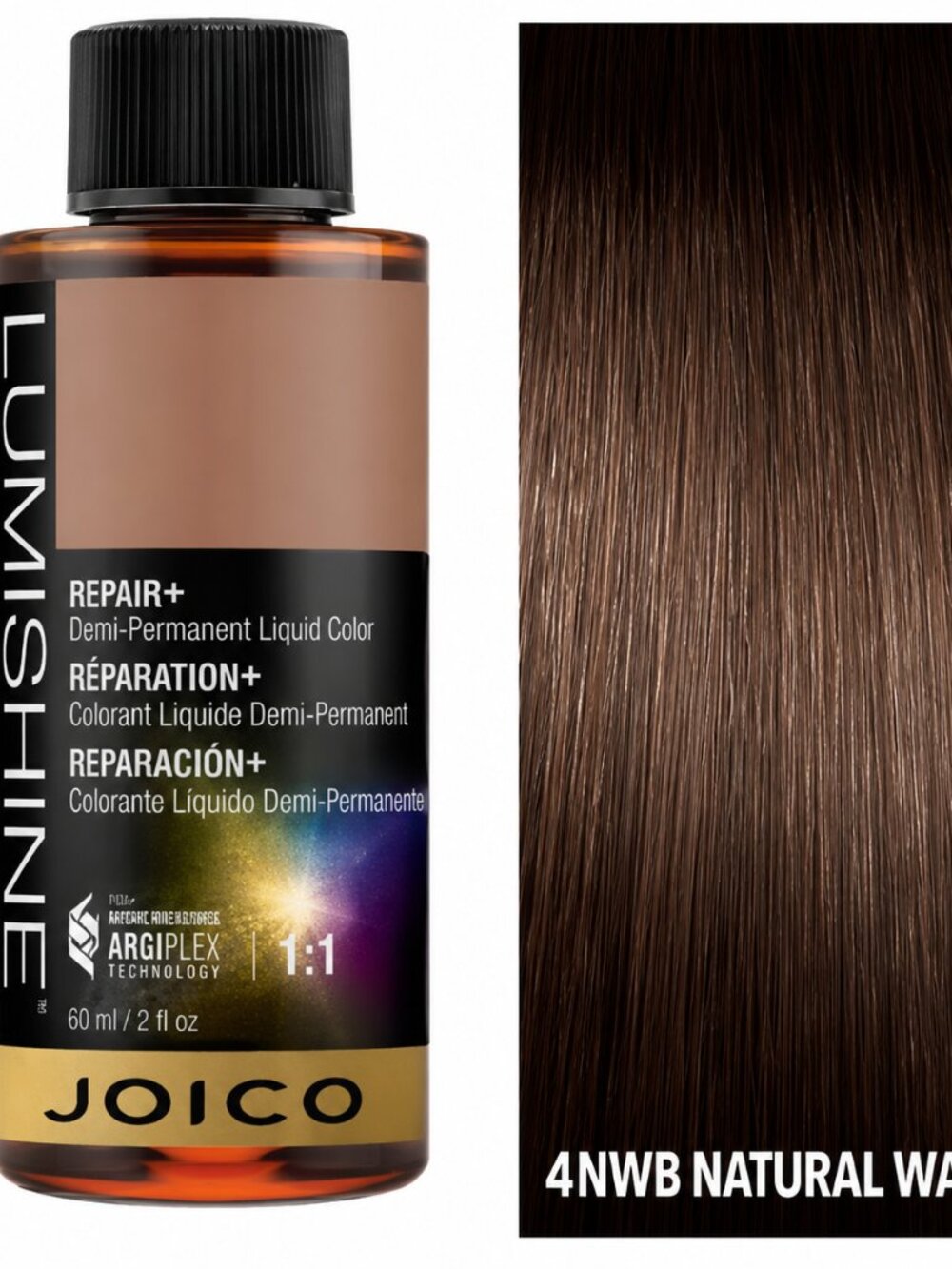 Joico LumiShine Demi-Permanent Liquid Color 4NWB Natural Warm Beige 2 oz